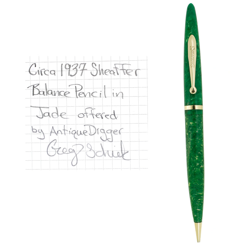 CIRCA 1937 SHEAFFER JADE BALANCE STANDARD SIZE PENCIL EXCELLENT CONDITION OFFERED BY ANTIQUE DIGGER