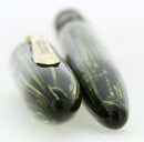 C1937 SHEAFFER LONG SLENDER 350 BALANCE MARINE GREEN STRIATED FOUNTAIN PEN RESTORED OFFERED BY ANTIQUE DIGGER