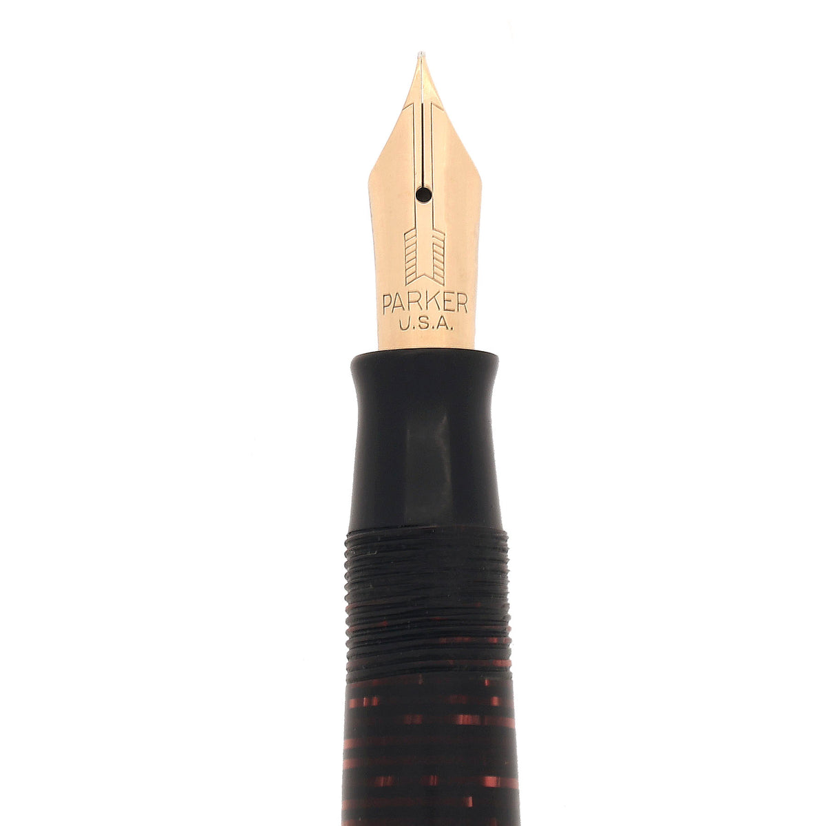 Stylo Plume Parker Vacumatic Années 1930-40 - Plume F - Celluloide Annelé Noir