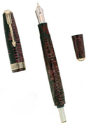 1938 PARKER SLENDER MAXIMA VACUMATIC BURGUNDY PEARL DOUBLE JEWEL FOUNTAIN PEN RESTORED OFFERED BY ANTIQUE DIGGER