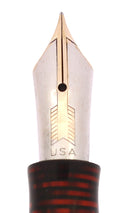 1938 PARKER SLENDER MAXIMA VACUMATIC BURGUNDY PEARL DOUBLE JEWEL FOUNTAIN PEN RESTORED OFFERED BY ANTIQUE DIGGER