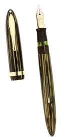CIRCA 1938 WHITE DOT SHEAFFER GOLDEN BROWN BALANCE FOUNTAIN PEN RESTORED OFFERED BY ANTIQUE DIGGER