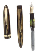 CIRCA 1938 WHITE DOT SHEAFFER GOLDEN BROWN BALANCE FOUNTAIN PEN RESTORED OFFERED BY ANTIQUE DIGGER