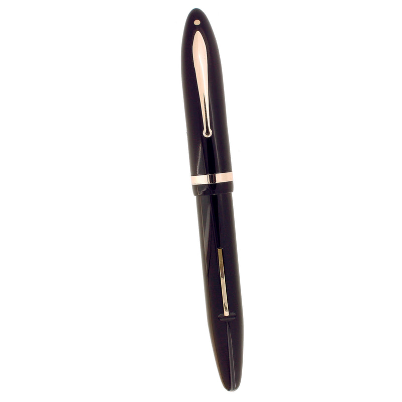 C1938 SHEAFFER JET BLACK OVERSIZE BALANCE FOUNTAIN PEN RESTORED OFFERED BY ANTIQUE DIGGER