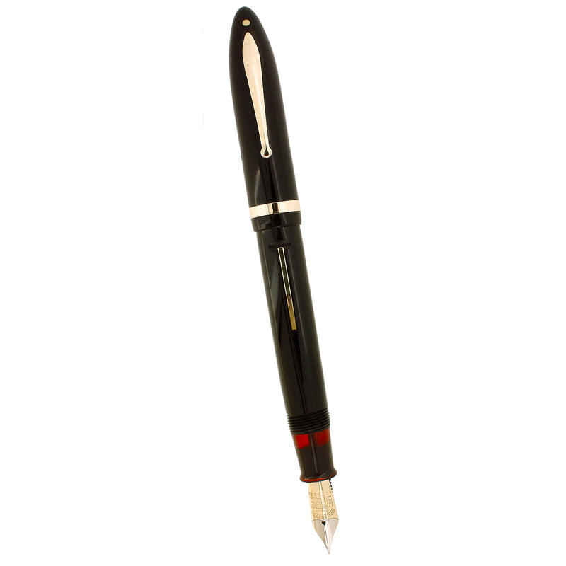 C1938 SHEAFFER JET BLACK OVERSIZE BALANCE FOUNTAIN PEN RESTORED OFFERED BY ANTIQUE DIGGER