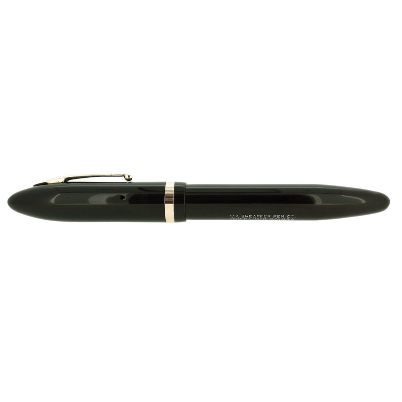 C1938 SHEAFFER JET BLACK OVERSIZE BALANCE FOUNTAIN PEN RESTORED OFFERED BY ANTIQUE DIGGER