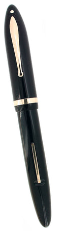 CIRCA 1938 SHEAFFER JET BLACK OVERSIZE BALANCE FOUNTAIN PEN RESTORED OFFERED BY ANTIQUE DIGGER