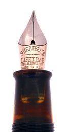 CIRCA 1938 SHEAFFER JET BLACK OVERSIZE BALANCE FOUNTAIN PEN RESTORED OFFERED BY ANTIQUE DIGGER