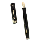 C1928 WAHL EVERSHARP JET BLACK OVERSIZE DECO BAND FOUNTAIN PEN RESTORED OFFERED BY ANTIQUE DIGGER