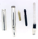 RARE 1930S WATERMAN 494 SMOOTH STERLING OVERLAY FOUNTAIN PEN RESTORED OFFERED BY ANTIQUE DIGGER