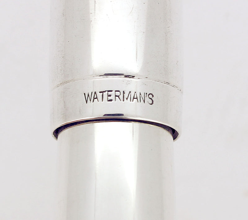 RARE 1930S WATERMAN 494 SMOOTH STERLING OVERLAY FOUNTAIN PEN RESTORED OFFERED BY ANTIQUE DIGGER