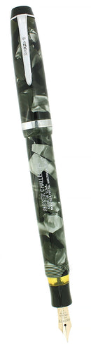 1938 PARKER CHALLENGER STANDARD SIZE GRAY MARBLED FOUNTAIN PEN RESTORED OFFERED BY ANTIQUE DIGGER