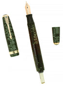 1940 PARKER VACUMATIC EMERALD PEARL DOUBLE JEWEL MAJOR FOUNTAIN PEN RESTORED OFFERED BY ANTIQUE DIGGER