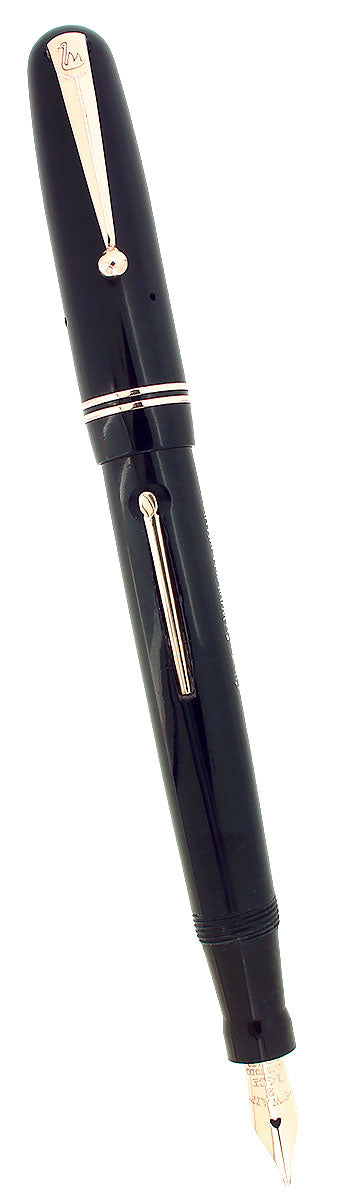 CIRCA 1940S MABIE TODD SWAN 3220 MIDNIGHT BLUE GOLD FILLED TRIM FOUNTAIN PEN RESTORED OFFERED BY ANTIQUE DIGGER