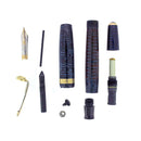 1941 PARKER VACUMATIC DOUBLE JEWEL AZURE PEARL 14K FLEX NIB 2.03MM FOUNTAIN PEN RESTORED OFFERED BY ANTIQUE DIGGER