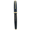 1941 PARKER VACUMATIC DOUBLE JEWEL AZURE PEARL 14K FLEX NIB 2.03MM FOUNTAIN PEN RESTORED OFFERED BY ANTIQUE DIGGER