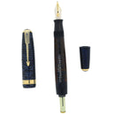 1941 PARKER VACUMATIC DOUBLE JEWEL AZURE PEARL 14K FLEX NIB 2.03MM FOUNTAIN PEN RESTORED OFFERED BY ANTIQUE DIGGER