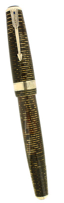 1941 PARKER SENIOR MAXIMA GOLDEN PEARL VACUMATIC DOUBLE JEWEL FOUNTAIN PEN RESTORED OFFERED BY ANTIQUE DIGGER