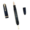 CIRCA 1942 PARKER VACUMATIC AZURE BLUE PEARL FOUNTAIN PEN RESTORED NEAR MINT