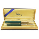 SCARCE 1944 PARKER 51 DOUBLE JEWEL NASSAU GREEN FOUNTAIN PEN & PENCIL SET NEAR MINT OFFERED BY ANTIQUE DIGGER