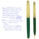 SCARCE 1944 PARKER 51 DOUBLE JEWEL NASSAU GREEN FOUNTAIN PEN & PENCIL SET NEAR MINT OFFERED BY ANTIQUE DIGGER
