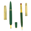 SCARCE 1944 PARKER 51 DOUBLE JEWEL NASSAU GREEN FOUNTAIN PEN & PENCIL SET NEAR MINT OFFERED BY ANTIQUE DIGGER