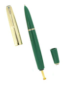 1945 PARKER 51 NASSAU GREEN DOUBLE JEWEL FOUNTAIN PEN RESTORED OFFERED BY ANTIQUE DIGGER