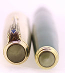 1945 PARKER 51 NASSAU GREEN DOUBLE JEWEL FOUNTAIN PEN RESTORED OFFERED BY ANTIQUE DIGGER