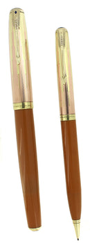 RARE 1945 PARKER 51 EMPIRE CAP YELLOWSTONE FOUNTAIN PEN & PENCIL SET RESTORED OFFERED BY ANTIQUE DIGGERRARE 1945 PARKER 51 EMPIRE CAP YELLOWSTONE FOUNTAIN PEN & PENCIL SET RESTORED OFFERED BY ANTIQUE DIGGER