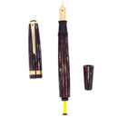 1945 PARKER SENIOR DUSTY ROSE STRIPED DUOFOLD BLUE DIAMOND FOUNTAIN PEN RESTORED OFFERED BY ANTIQUE DIGGER