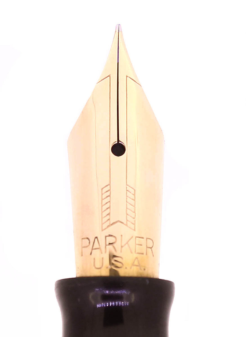 1945 PARKER SILVER PEARL VACUMATIC COIN STACK CAP MAJOR FOUNTAIN PEN RESTORED OFFERED BY ANTIQUE DIGGER