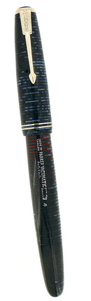 1946 PARKER AZURE PEARL VACUMATIC FOUNTAIN PEN F-BBB 1.75mm FLEX NIB RESTORED OFFERED BY ANTIQUE DIGGER