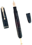 1946 PARKER AZURE PEARL VACUMATIC FOUNTAIN PEN F-BBB 1.75mm FLEX NIB RESTORED OFFERED BY ANTIQUE DIGGER