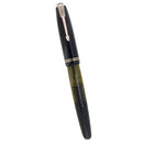 NEAR MINT 1946 PARKER VACUMATIC JET BLACK SINGLE JEWEL FOUNTAIN PEN RESTORED OFFERED BY ANTIQUE DIGGER