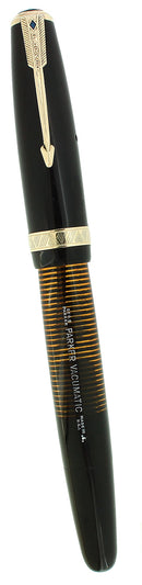 NEAR MINT 1946 PARKER JET BLACK VACUMATIC MAJOR FOUNTAIN PEN RESTORED OFFERED BY ANTIQUE DIGGER