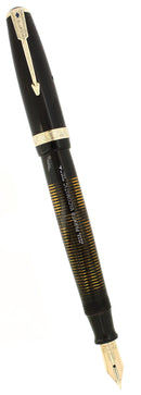 NEAR MINT 1946 PARKER JET BLACK VACUMATIC MAJOR FOUNTAIN PEN RESTORED OFFERED BY ANTIQUE DIGGER
