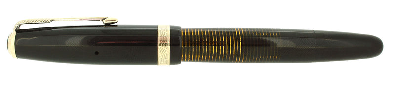 NEAR MINT 1946 PARKER JET BLACK VACUMATIC MAJOR FOUNTAIN PEN RESTORED OFFERED BY ANTIQUE DIGGER