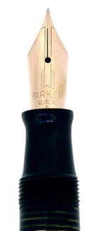 NEAR MINT 1946 PARKER JET BLACK VACUMATIC MAJOR FOUNTAIN PEN RESTORED OFFERED BY ANTIQUE DIGGER