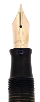 MINT 1946 PARKER VACUMATIC MAJOR JET BLACK FOUNTAIN PEN RESTORED MINT