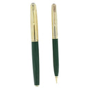 1947 PARKER 51 DOUBLE JEWEL NASSAU GREEN FOUNTAIN PEN & PENCIL SET NEAR MINT OFFERED BY ANTIQUE DIGGER
