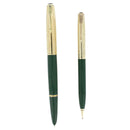 1947 PARKER 51 DOUBLE JEWEL NASSAU GREEN FOUNTAIN PEN & PENCIL SET NEAR MINT OFFERED BY ANTIQUE DIGGER