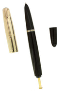 1947 PARKER 51 INDIA BLACK & GOLD CAP VACUMATIC FOUNTAIN PEN RESTORED OFFERED BY ANTIQUE DIGGER