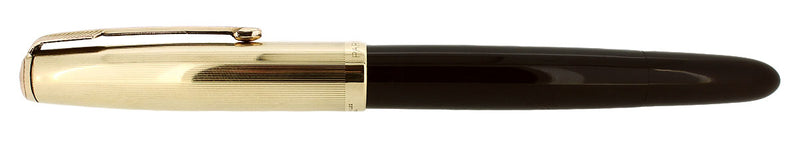 1947 PARKER 51 INDIA BLACK & GOLD CAP VACUMATIC FOUNTAIN PEN RESTORED OFFERED BY ANTIQUE DIGGER
