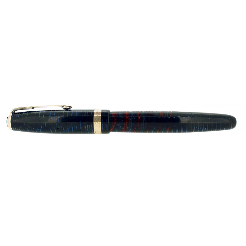 1947 PARKER AZURE PEARL VACUMATIC FOUNTAIN PEN SEMIFLEX NIB RESTORED OFFERED BY ANTIQUE DIGGER