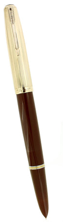 1948 PARKER 51 CORDOVAN DOUBLE JEWEL FOUNTAIN PEN RESTORED OFFERED BY ANTIQUE DIGGER