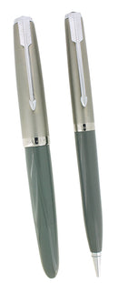 1948 PARKER 51 DOVE GRAY VACUMATIC FOUNTAIN PEN & PENCIL RESTORED NEAR MINT OFFERED BY ANTIQUE DIGGER