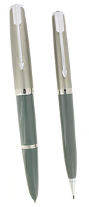 1948 PARKER 51 DOVE GRAY VACUMATIC FOUNTAIN PEN & PENCIL RESTORED NEAR MINT OFFERED BY ANTIQUE DIGGER