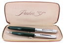 1948 PARKER 51 FOREST GREEN AEROMETRIC FOUNTAIN PEN & PENCIL RESTORED NEAR MINT OFFERED BY ANTIQUE DIGGER