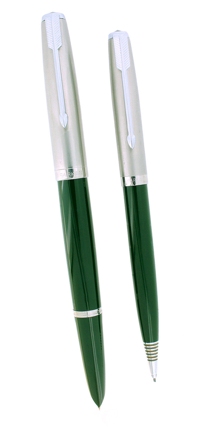 1948 PARKER 51 FOREST GREEN AEROMETRIC FOUNTAIN PEN & PENCIL RESTORED NEAR MINT OFFERED BY ANTIQUE DIGGER
