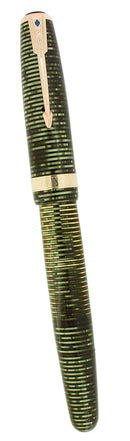 1948 PARKER VACUMATIC MAJOR EMERALD PEARL FOUNTAIN PEN RESTORED OFFERED BY ANTIQUE DIGGER